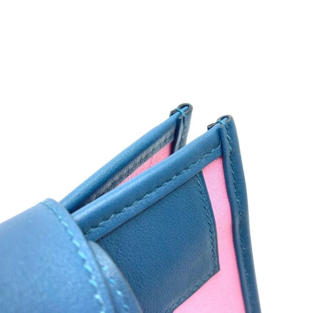 HERMES Petit Ash dream Catcher Shoulder Tote Bag Leather/Canvas Navy x Pink - Picture 9 of 12